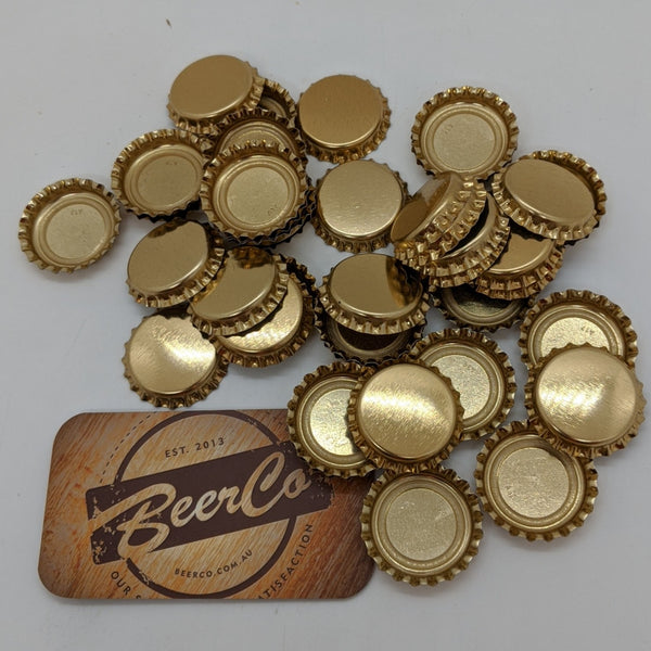 Crown Seals | Plain Gold | PVC Clear | Bottle Caps | 26mm