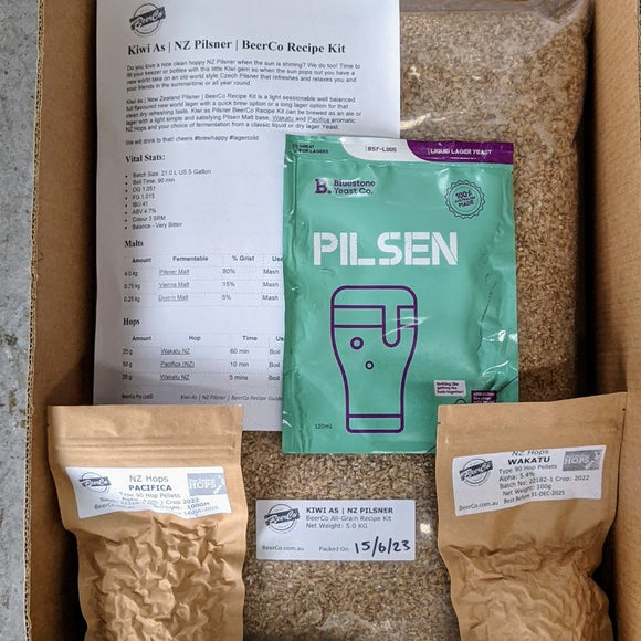 Kiwi As | New Zealand Pilsner | BeerCo All Grain Brewers Recipe Kit