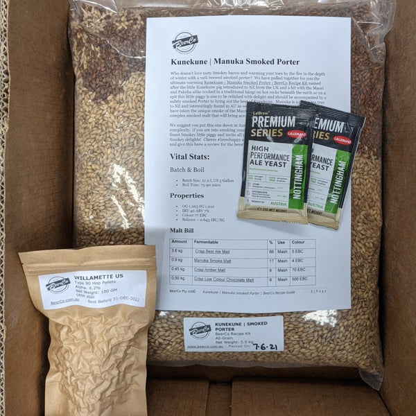 Kunekune - Manuka Smoked Porter - BeerCo All Grain Recipe Kit