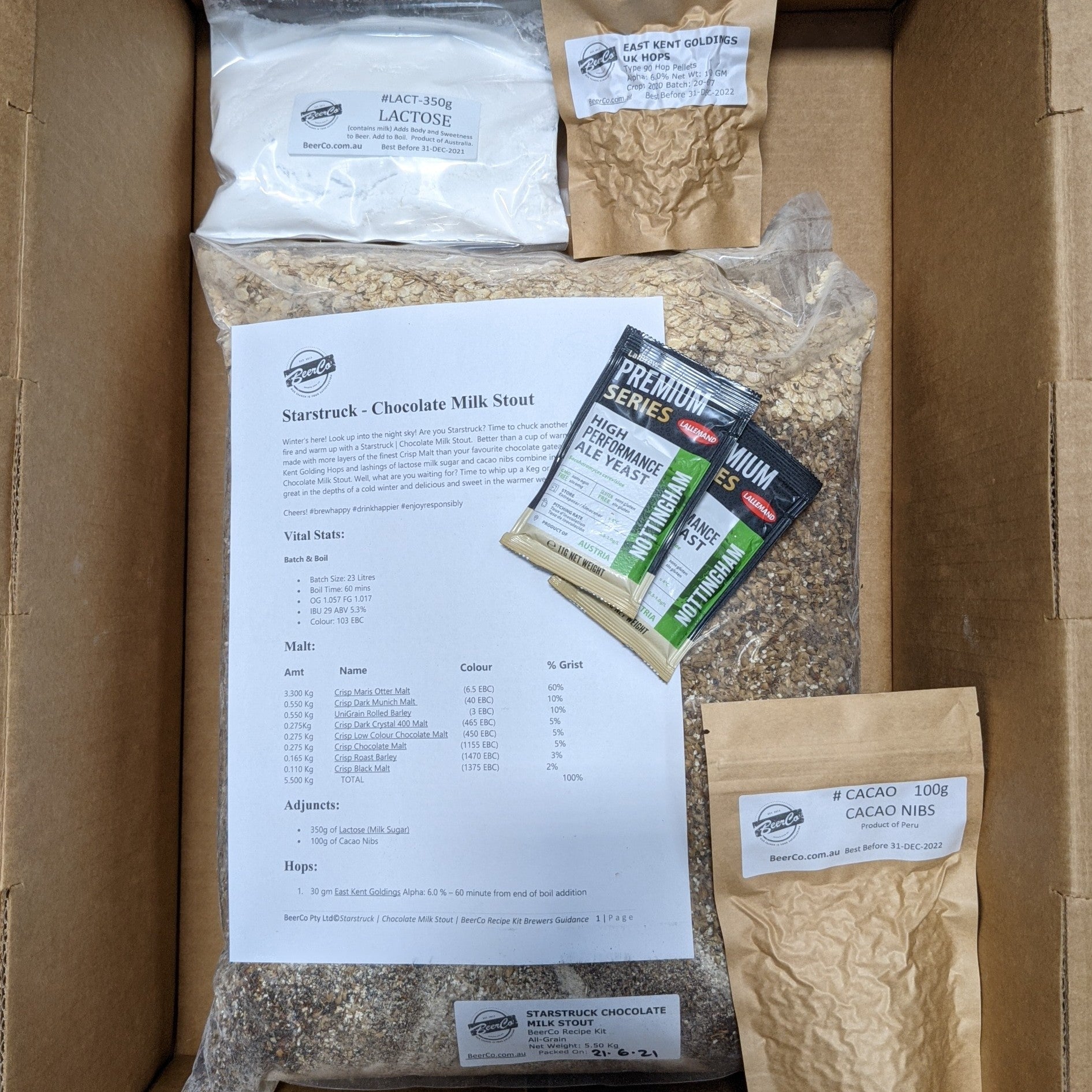 Starstruck | Chocolate Milk Stout | BeerCo All Grain Brewers Recipe Kit