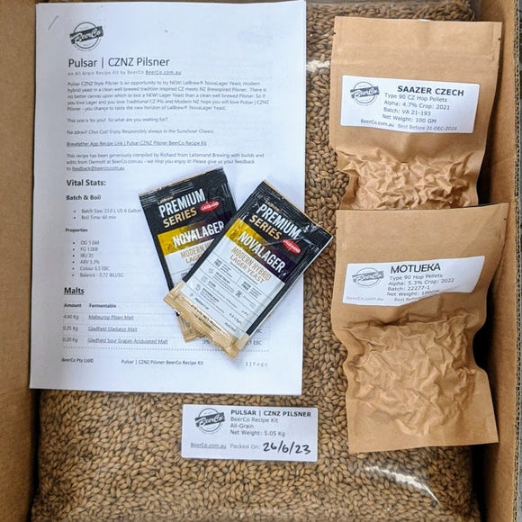 Pulsar | CZNZ Pilsner | BeerCo All Grain Brewers Recipe Kit