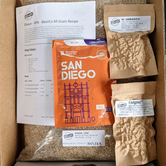 Shaun | XPA | BeerCo All Grain Brewers Recipe Kit