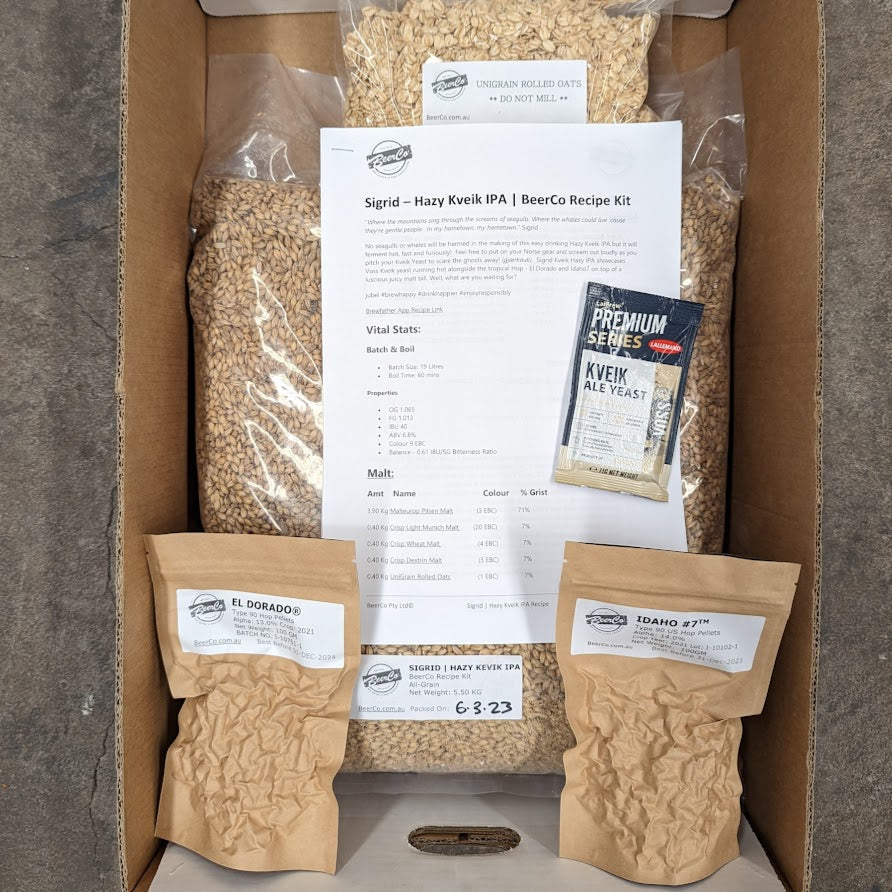 Sigrid | Hazy Kveik IPA | BeerCo All Grain Brewers Recipe Kit - 0