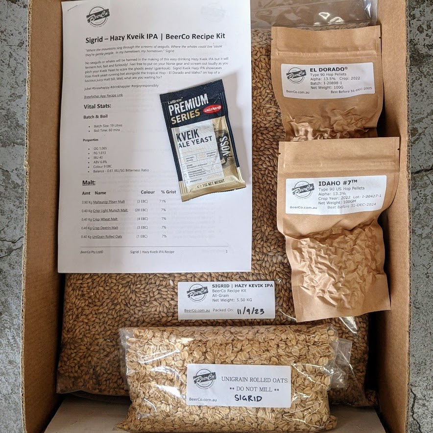 Sigrid | Hazy Kveik IPA | BeerCo All Grain Brewers Recipe Kit