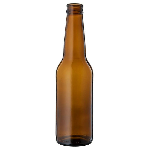 330ml Amber Glass Long Neck Beer Bottle With 26mm Crown Seal Neck 24 pack carton