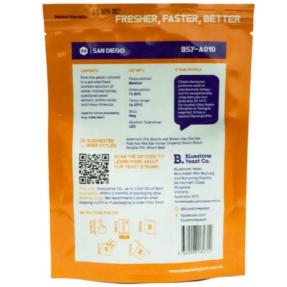 BSYA010 San Diego Bluestone Yeast Clean Ale