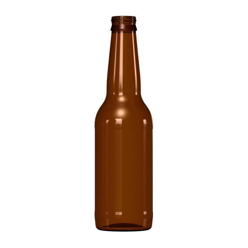 330ml Amber Glass Long Neck Beer Bottle With 26mm Twist Crown Seal Neck
