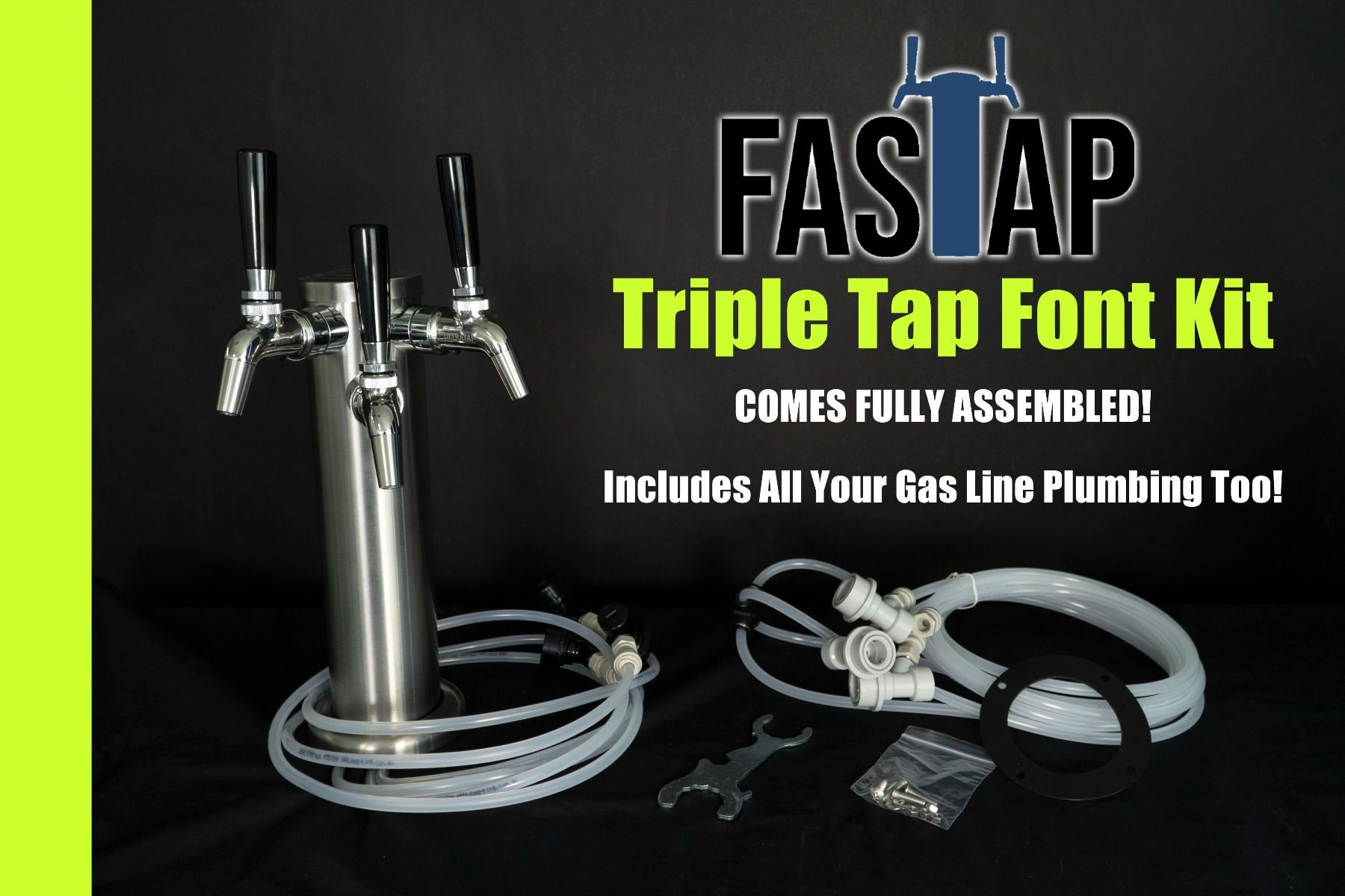 FasTap Preassembled Font Kit | Stainless Steel Triple Font | BeerCo ...